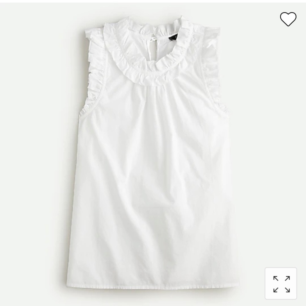 J Crew ruffle trim poplin tank blouse. Size small.
